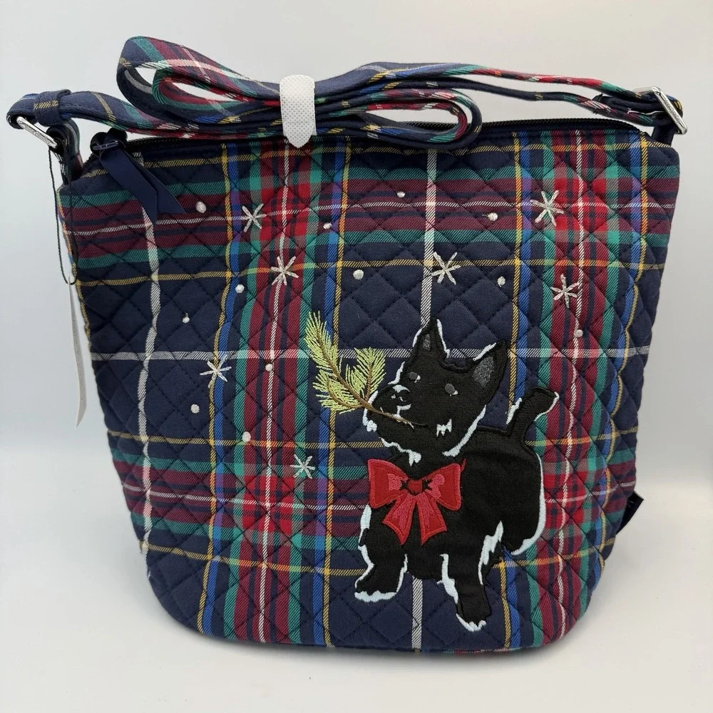 NEW Vera Bradley Bucket Crossbody Bag Purse And Wallet Scottie Dogs - Picture 6 of 14